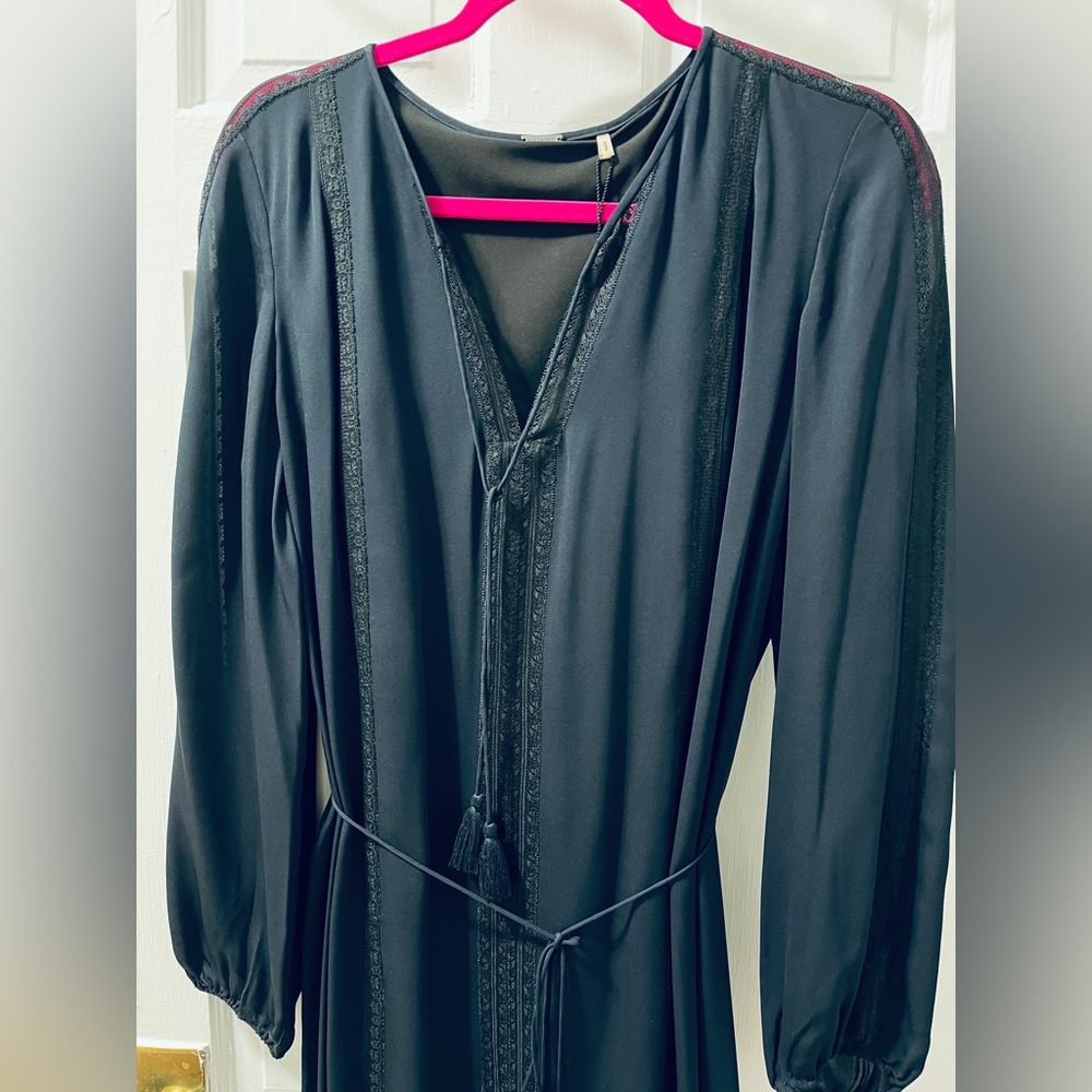 ELIE TAHARI JACKIE DRESS, NAVY BLUE, LONG SLEEVE - SIZE 12